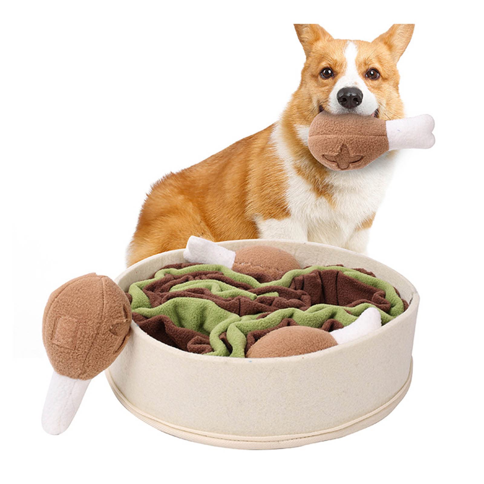 Pet PuzzleFeeder Puzzle dla psa Gryzak dla psa Piszcząca zabawka dla psa Snuffle Toy Powolne karmienie Pluszowy pies Piszcząca zabawka Interaktywna zabawka dla zwierząt Gryzak dla psa Piszcząca zabawk