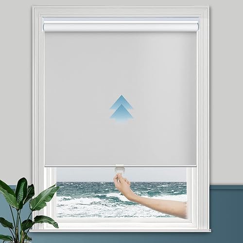 Miniatura 20 de Persilux Persianas enrollables sin cordón, 100 % opacas, con aislamiento térmico, persianas de ahorro de energía para ventanas y oficina