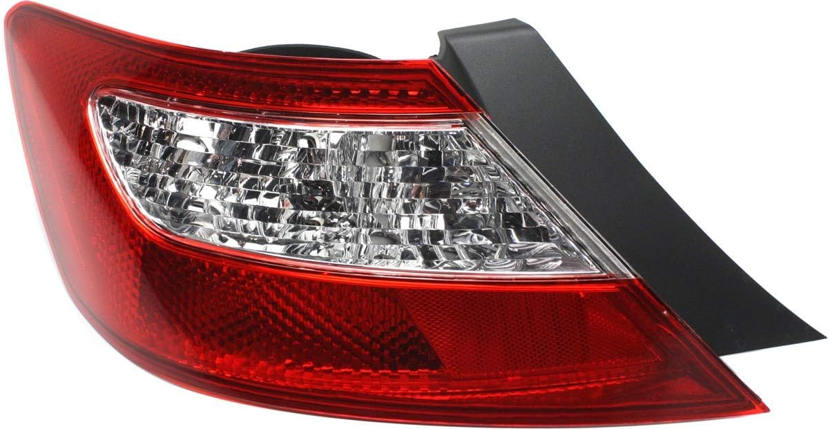 Evan Fischer Tail Light Lens and Housing Compatible with 2006-2008 Honda Civic Coupe Driver Side