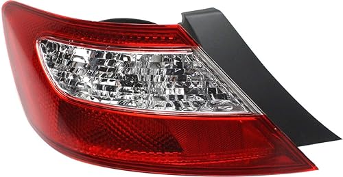 Evan Fischer Lente de luz trasera y carcasa compatibles con Honda Civic Coupe 2006-2008 lado del conductor