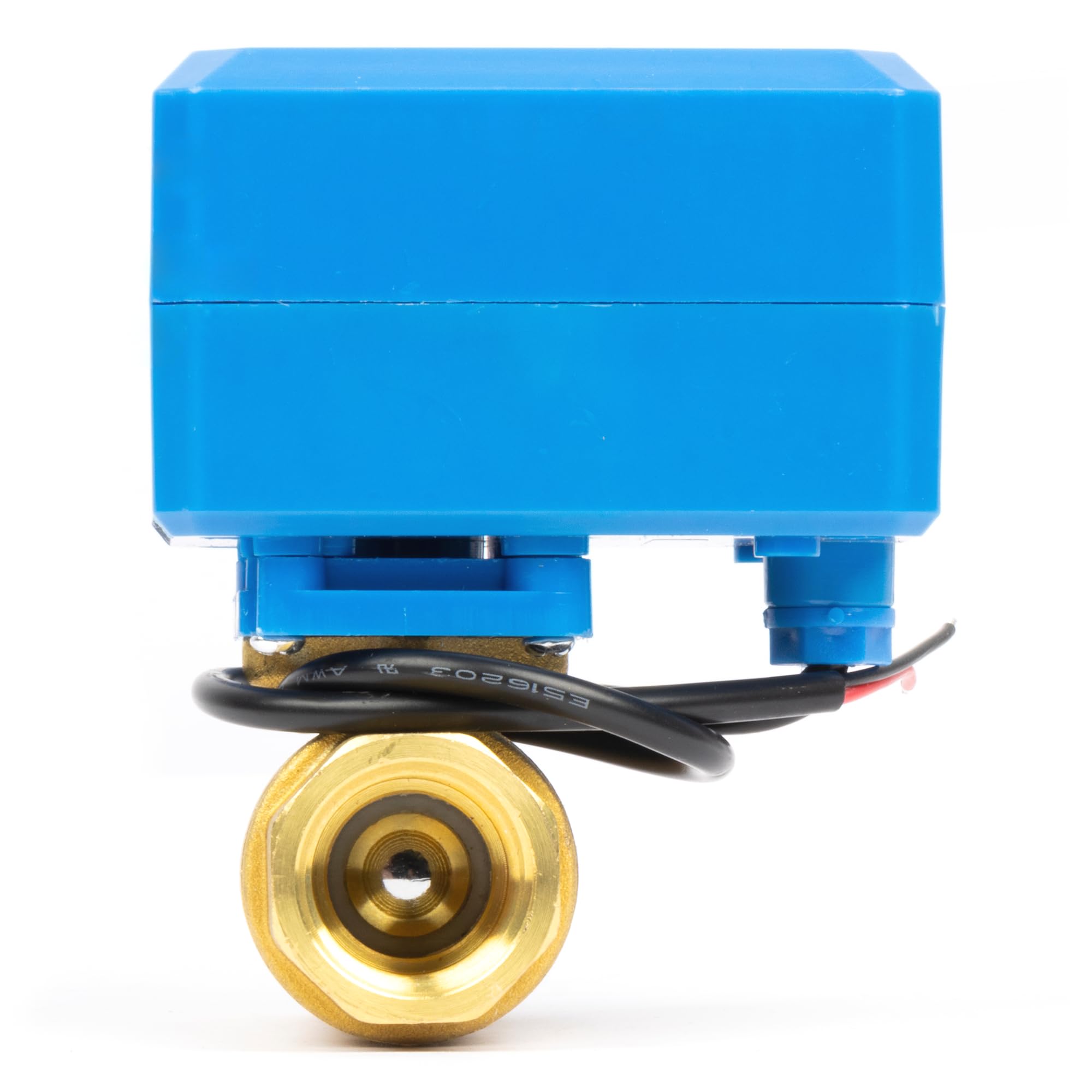 Valvola a sfera motorizzata in ottone da 1/2", ritorno automatico a 2 fili, 9-36 V AC/DC con 2 spie, normalmente chiusa