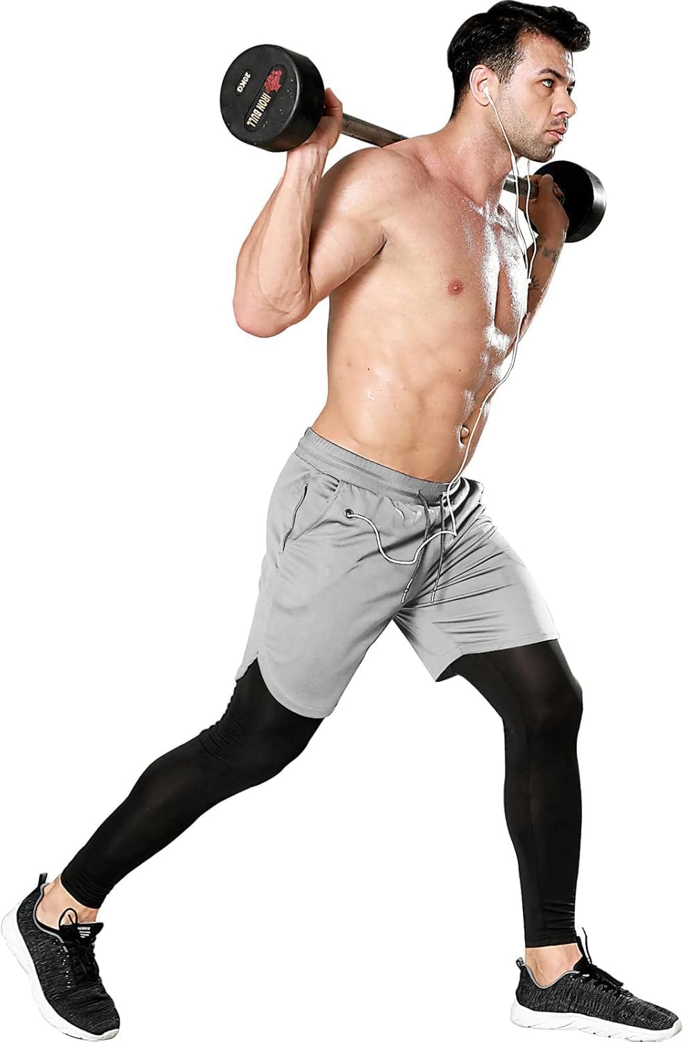 OEBLD Mens 2 in 1 Athletic Running Pants Quick Dry Gym Workout Shorts for Men Compression Pants with Pockets - Image 5