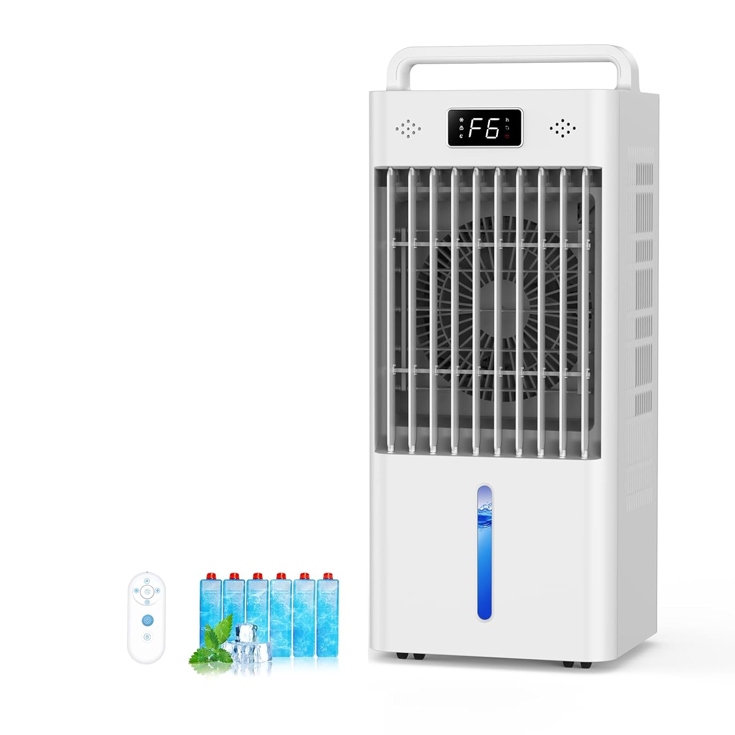 Portable Windowless Air Conditioners 3-IN-1 Swamp Cooler Evaporative Air Cooler 6 Speeds 3 Modes 3-Gal Water Tank for
