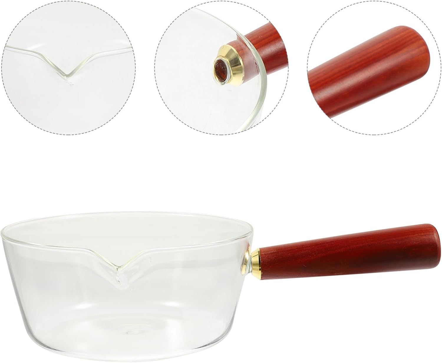 Borosilicate Glass Milk Pan with Handle High-Temperature Resistant Nonstick Saucepan for Cooking Mini Butter Warmer for Induction and Gas Stoves for Milk and Sauces