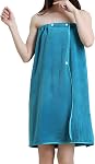 GEN'C BÉAUTY Spa Towel Wrap Microfiber Bathrobe Adjustable Shower Robe for Women S-L (White)