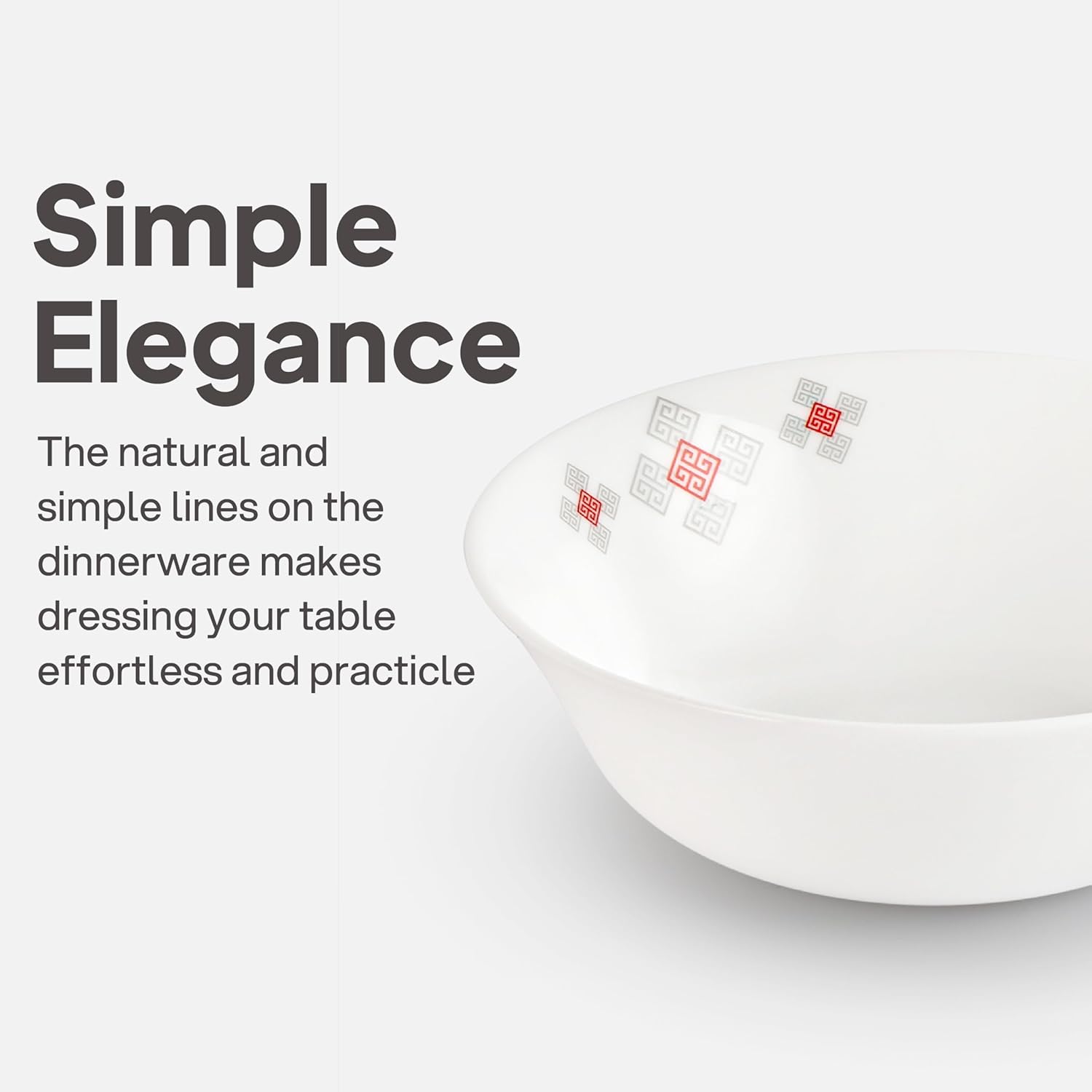 Cello Regal Dinnerware Set of 18 pieces, Service for 6, Chip & Scratch Resistant, Lightweight Round Plates and Bowls Set, Microwave & Dishwasher safe, Opalware Dinner Set, Block Buster