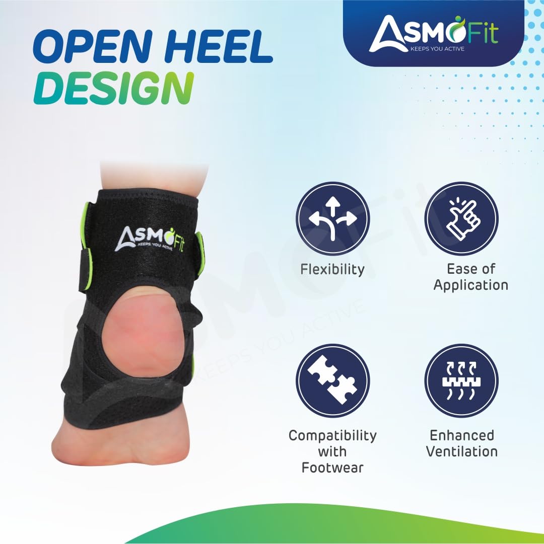 Asmofit Ankle Support Compression Brace for Injuries | Ankle Band For Men & Women, Ankle Protection Guard Helpful In Pain Relief and Recovery | Adjustable Support Brace for Foot Care & Foot Swelling - Image 5 thumbnail