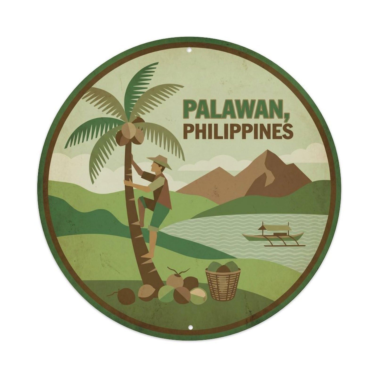 Palawan Coconut Harvest Festival Culture Cultural Metal Tin Sign
