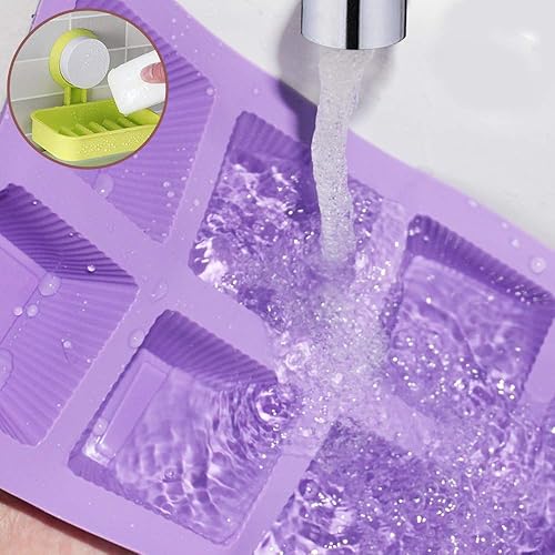 Miniatura 4 de SourceTon - 3 paquetes de moldes cuadrados de silicona para tartas de 8 cavidades, moldes para magdalenas, moldes para magdalenas, pasteles de café,