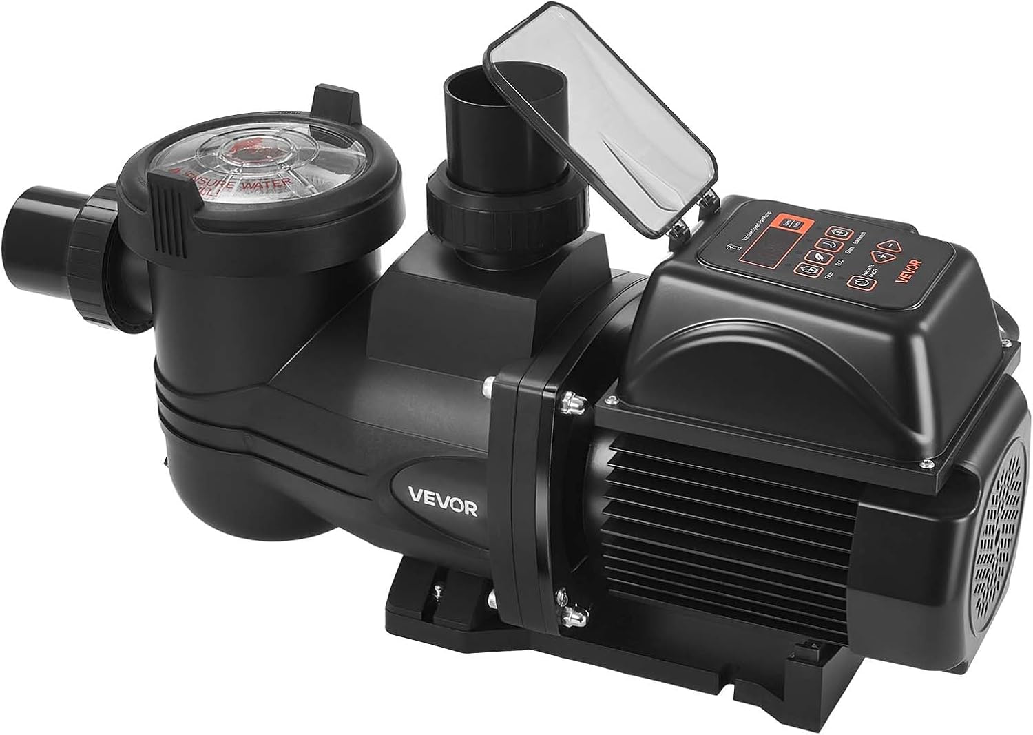 VEVOR Variable Speed Pool Pump, 1.5 HP, AC 220-240V, 132 GPM, in/Above Swimming Pool Pump with Filter Basket, Powerful Self Priming, Programmable Timer, for Inground and Above Ground Swimming Pool
