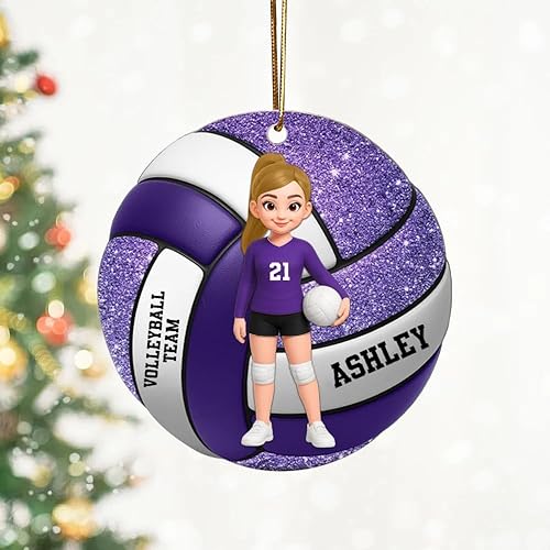 NONI Adorno de efecto 3D personalizado para jugador de voleibol, regalo único para amantes del voleibol, jugadores y amigos, recuerdo de decoración