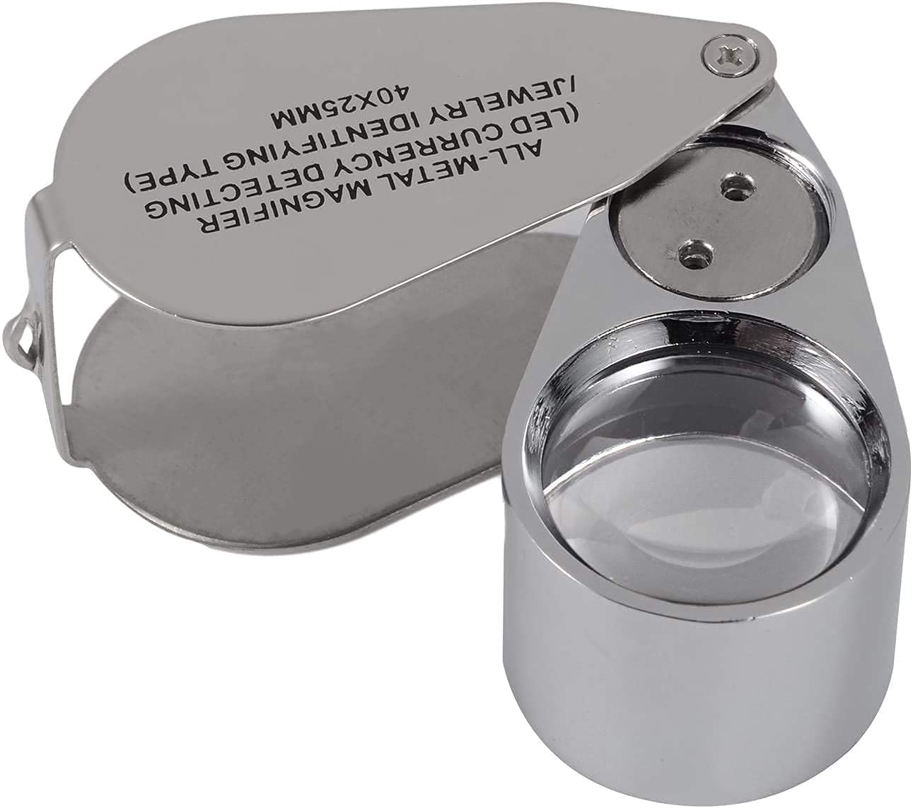 Loupe de poche 40X avec lumière pour identifier les détails des bijoux