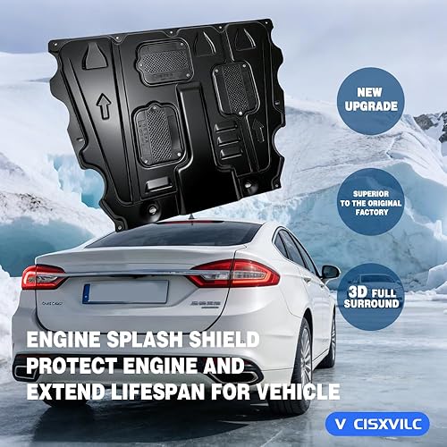 Miniatura 4 de Guardabarros Protectores de Motor para Ford Fusion 2013 2014 2015 2016 2017 2018 2019 2020 Protectores de Escudo Antisalpicaduras de Motor Delantero