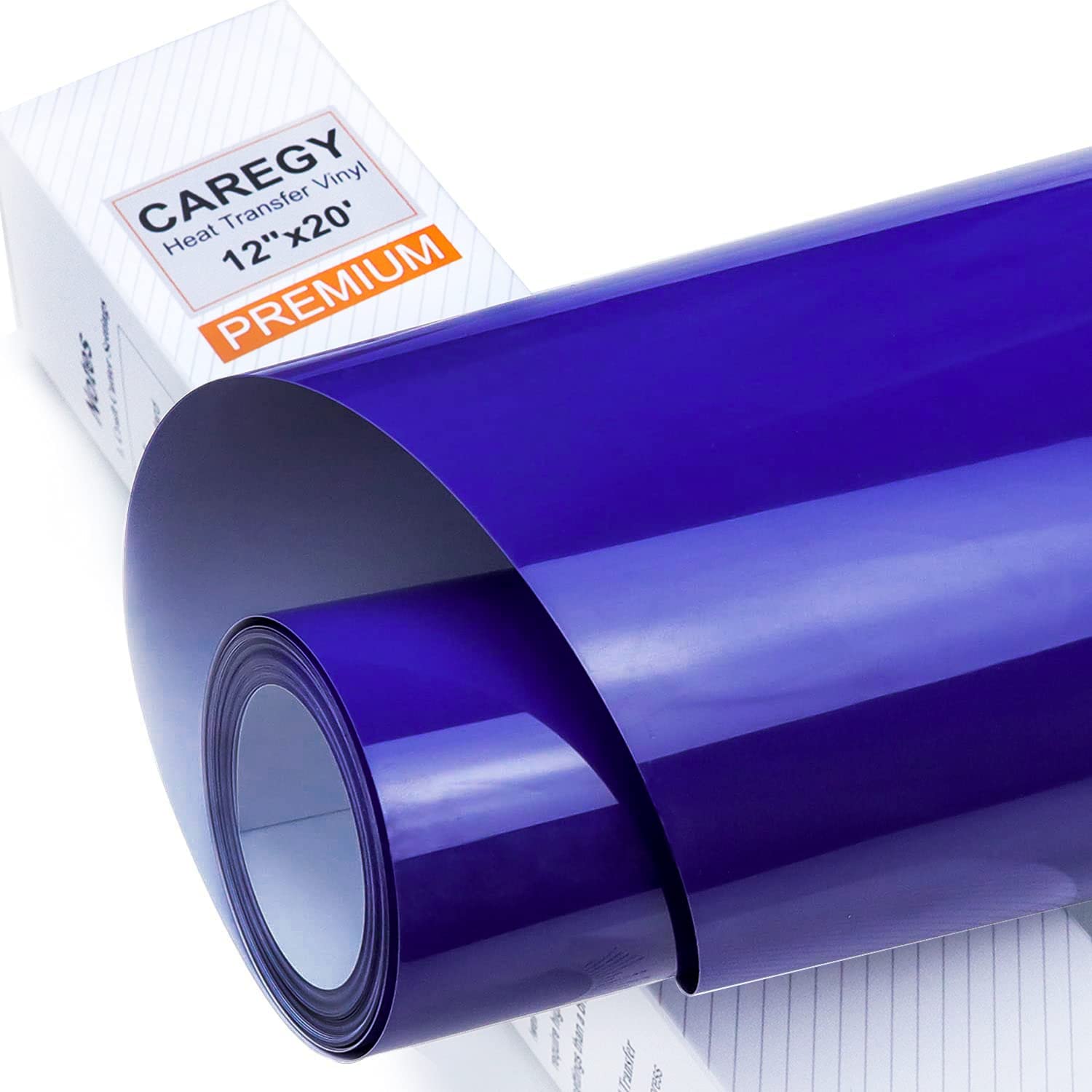 CAREGY Heat Transfer Vinyl HTV for T-Shirts 12 Inches by 20 Feet Roll (Blue)
