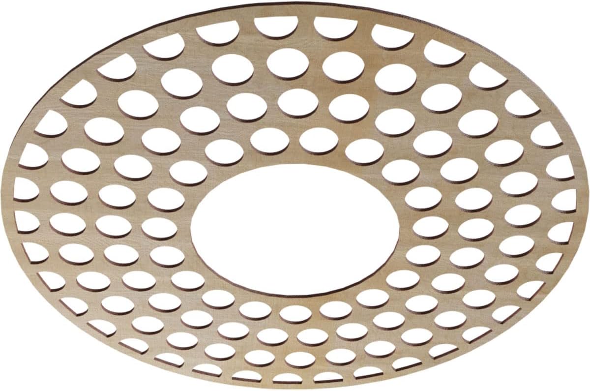 Ekena Millwork 36"OD x 13 1/8"ID x 1/4"T Fink Wood Fretwork Pierced Ceiling Medallion, Hickory