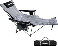 Vista 15 de Reclining Camping Chair with Removable Footrest Lounge Chair with Headrest, Cotton Cushion, Portable Adjustable Folding Chairs