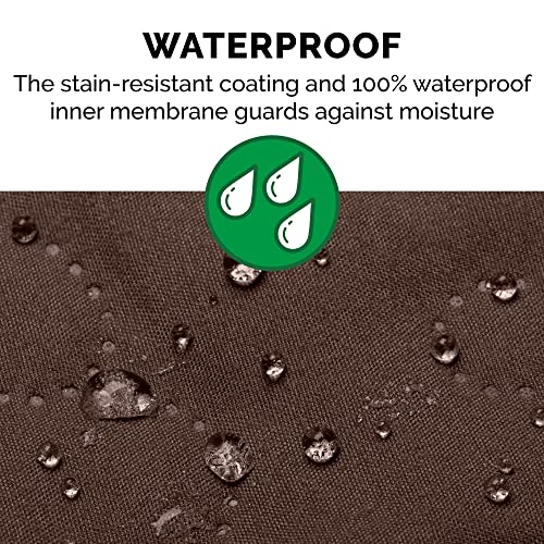Image of Furhaven Waterproof & Non-Slip Large Sofa /Couch Cover Protector for Dogs, Cats, & Children - Quilted Paw Print Living Room Furniture Cover - Espresso, Large Sofa
