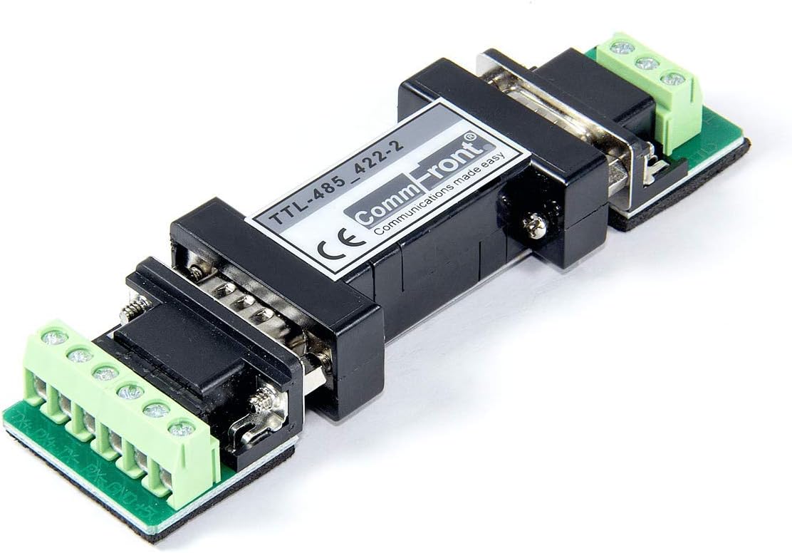 COMMFRONT Industrial RS422 / RS485 to TTL Converter/TTL Repeater, 600W Surge Protection and 15kV Static Protection