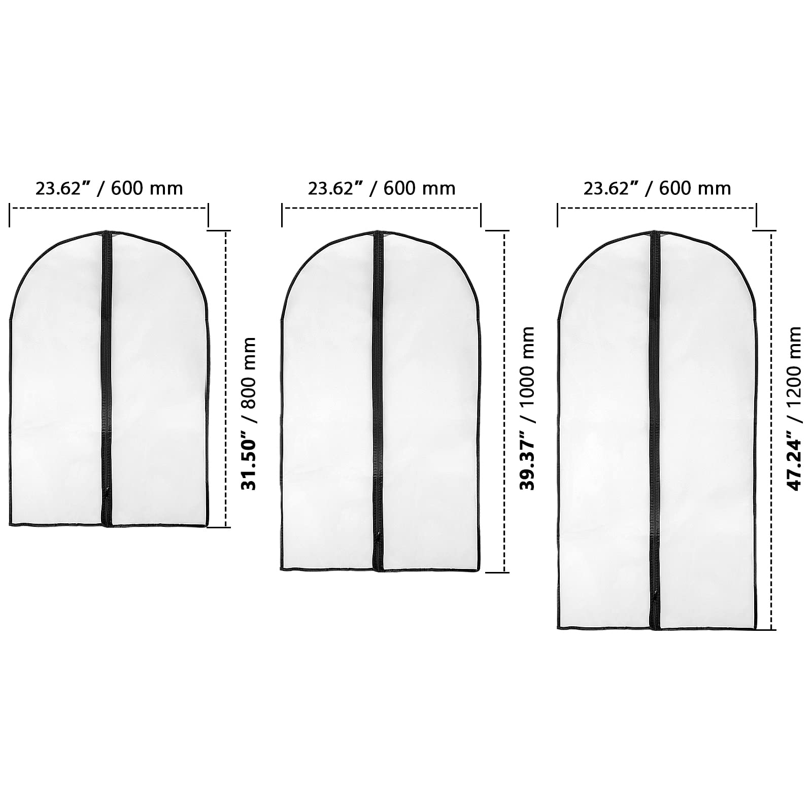 ZOENHOU 15 Pack Garment Suit Cover Clothes Storage Bags - Image 2