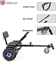 Vista 2 de SISIGAD Hoverboard con accesorio de asiento aeropatinetas de dos ruedas de 65 pulgadas con altavoz Bluetooth y luces coloridas scooter de equilibrio