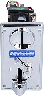 Zyyini Coin Acceptor, Arcade Game Vending Machine Coin Acceptor, CPU Multi Coins Acceptor Selector Programmable for Arcade Game(Silver Gray)