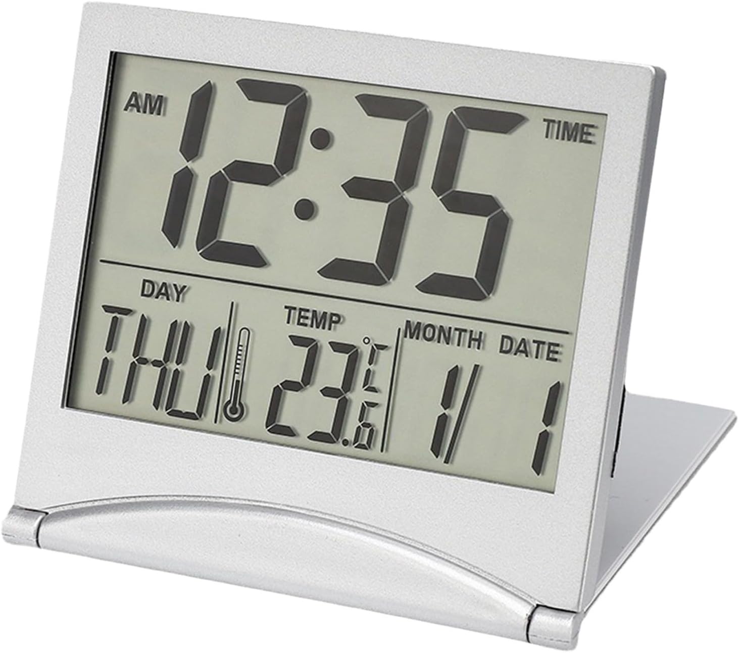 Digital Travel Alarm Clock Foldable Timer LCD Clock with