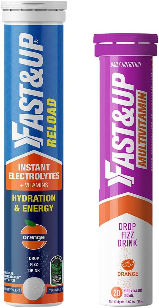 Vitalize - Immunity Essential Multivitamin (20 Effervescent Tablets - Orange Flavor) & Reload electrolyte energy and hydration - sports drink - Pack of 20 effervescent tablets -Orange flavour
