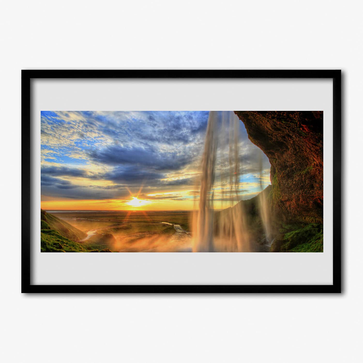 Affiche encadrée 100x70 cm waterfall paysage eau avec cadre mdf Tulup