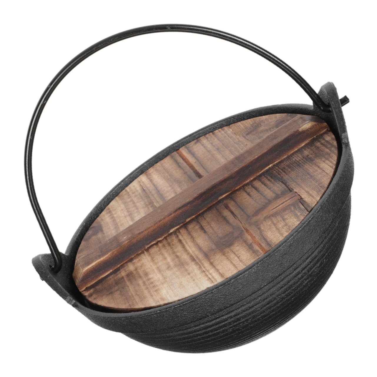 Abaodam Japanese Cast Iron Camping Pot Multi Use Sukiyaki Cooking Pot with Ergonomic Handle for Outdoor Cooking Durable and Easy to Clean Iron Soup Pot