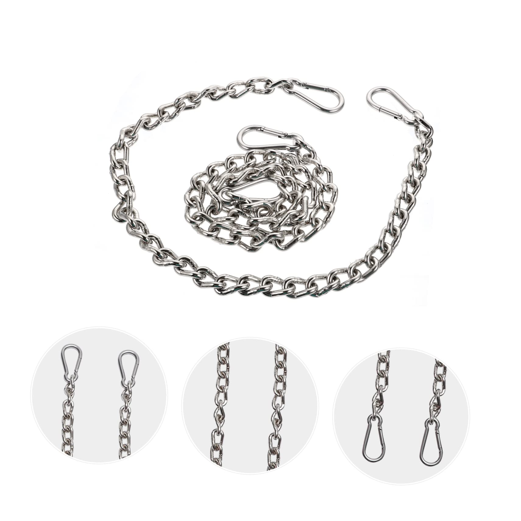 Yardwe 2pièces Sangle Extension pour Hamac Extérieur Kit De Suspension avec Chaînes Utiles Et Mousquetons Accessoires pour Balançoire Et Hamac