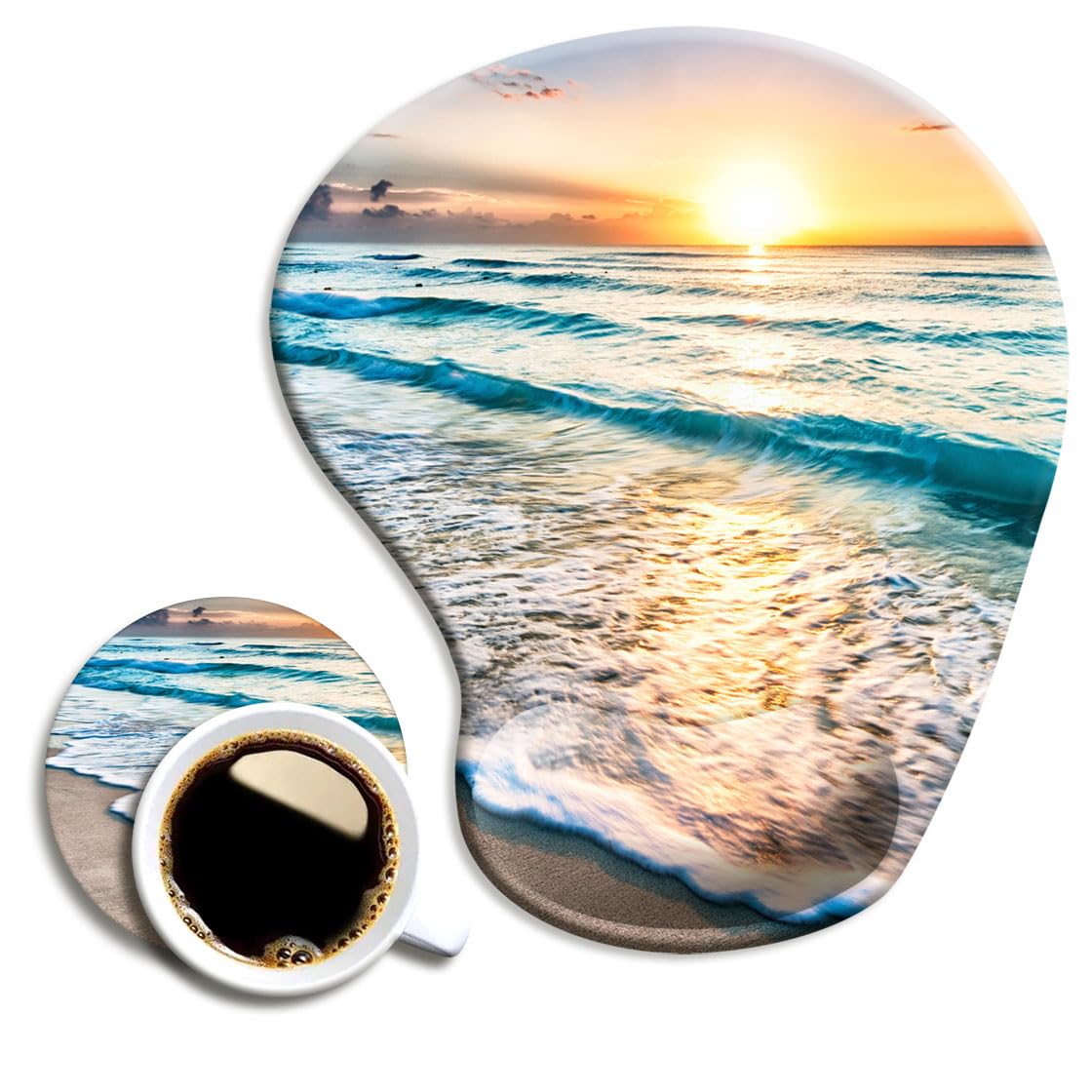 DOOKE Ergonomic Mouse Pad with Wrist Support,Mouse Pads with Non-Slip PU Base for Home Office Working Studying Easy Typing & Pain Relief