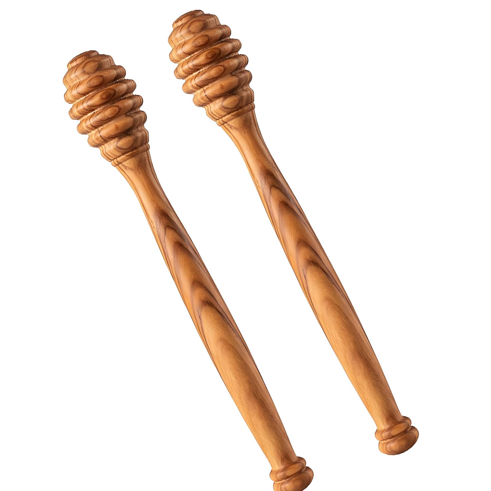 ZEPFJHE 2 Pack Wood Honeys Dippers Stick Mixing Stirrer Spoon Collecting Dispensing Drizzling Jams for Home, Kitchens, Breakfast and Gifting Honeys Comb Stick