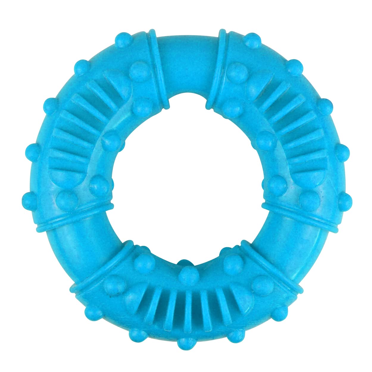 HENBRANDT Large Chew Ring 13cm Puppy Dog Exra Hard Rubber Chewy Training Toys (Blue)