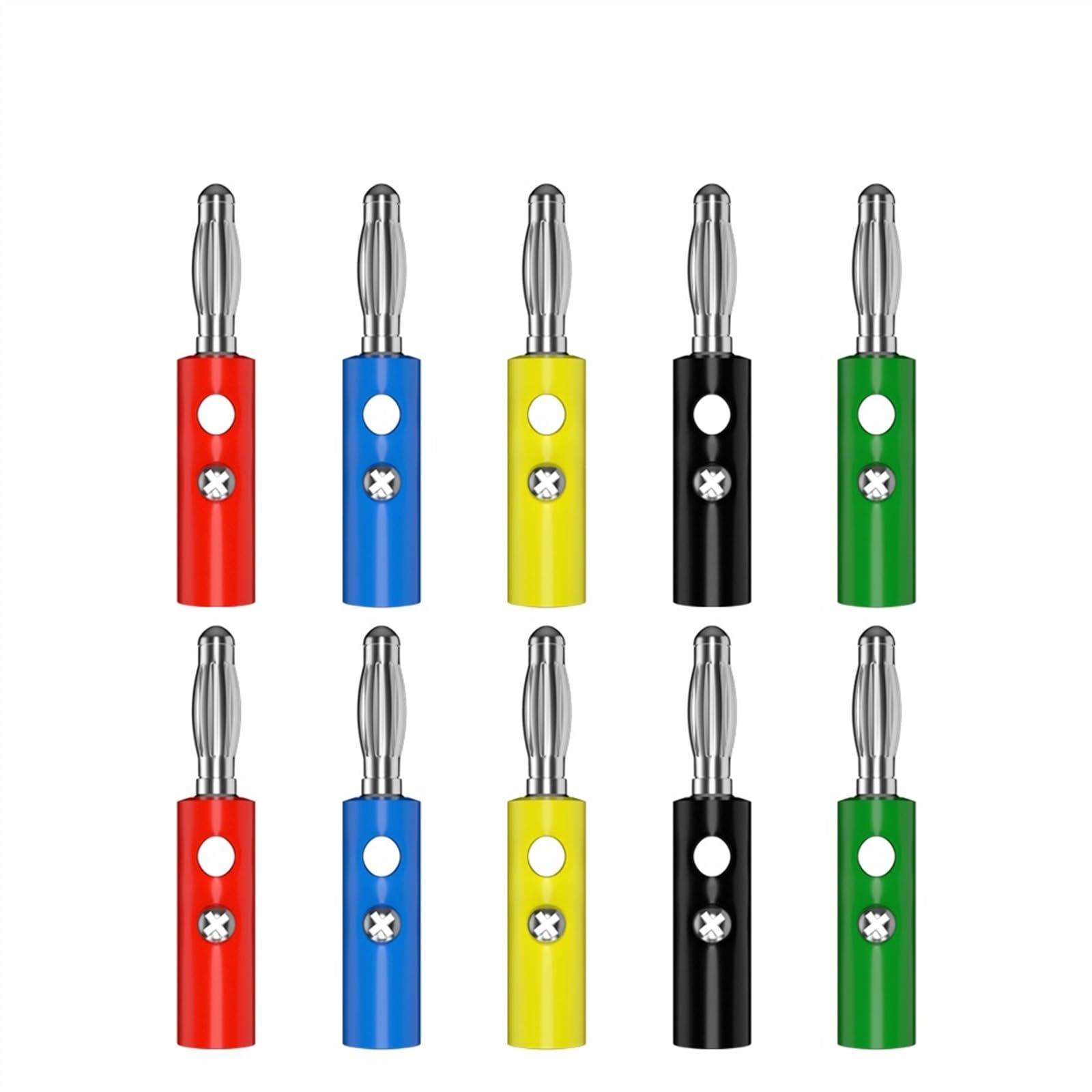 10 sztuk 4MM Złącze Bananowe Audio Głośnik Złącze Elektryczne Śruba Połącz 5 Kolorów Akcesoria Elektryczne Q.10015(5 Kolorów x 2)