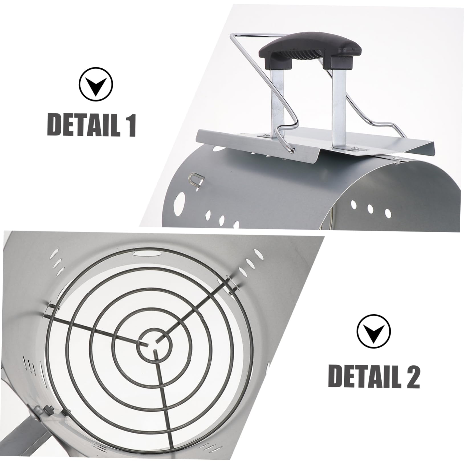 Abaodam BBQ Ignition Barrel 19 in Zincato Argento per Accensione Rapida | Fire Starter Chimney, Carbon Stove, Grill Fire Starter, Vacanze Estive, Barbecue Esterno