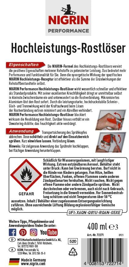 NIGRIN Hybrid Hochleistungs-Rostlöser, korrosionshemmend, löst extrem schnell Rostverbindungen, 400 ml – Ansicht 4