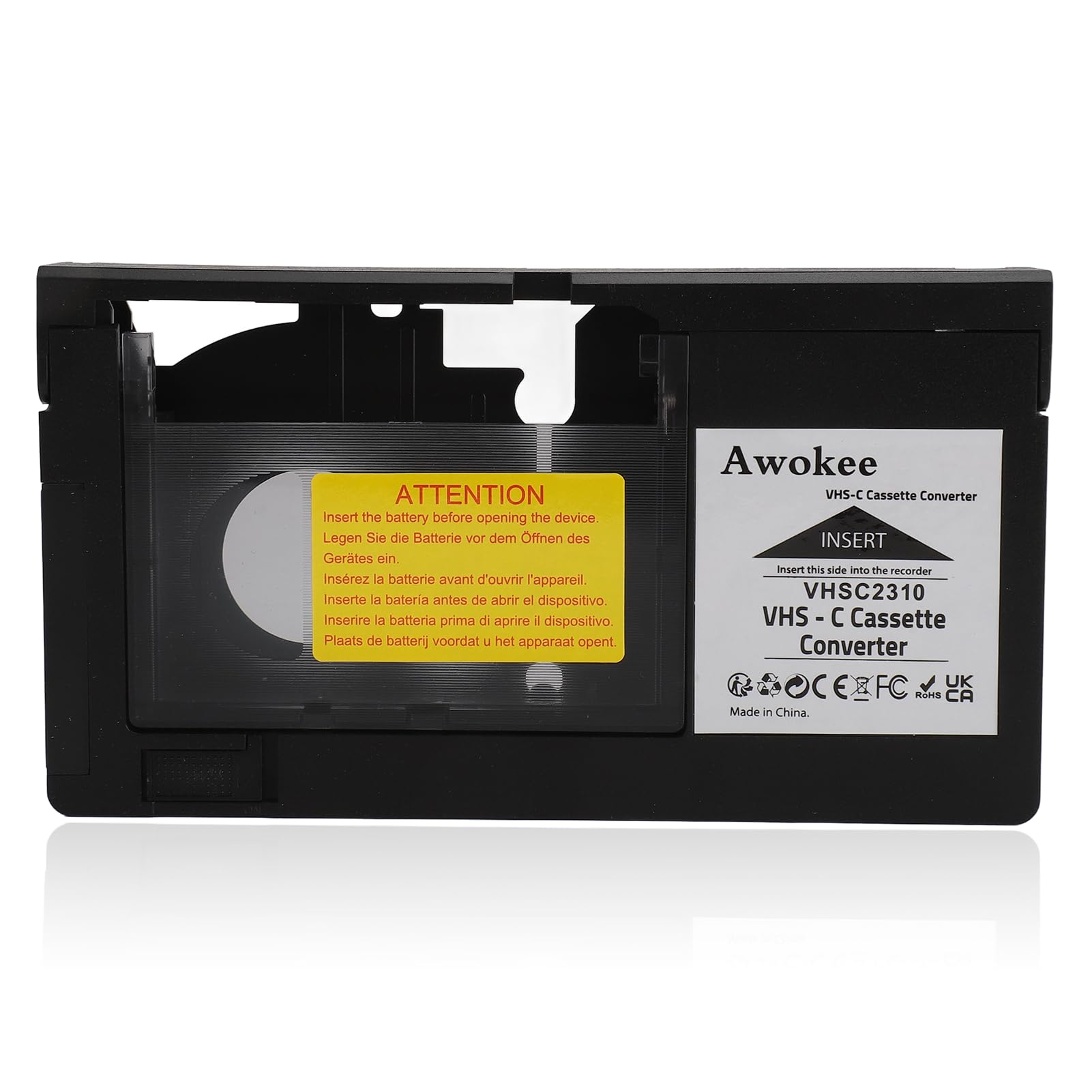 Adaptateur de Cassette VHS-C, adapté pour S‑VHS‑C, pour Cassettes S‑VHS, Conversion de Cassettes VHS-C/VHS, y Compris Toutes Les Cassettes Standard de 1,2 Mm