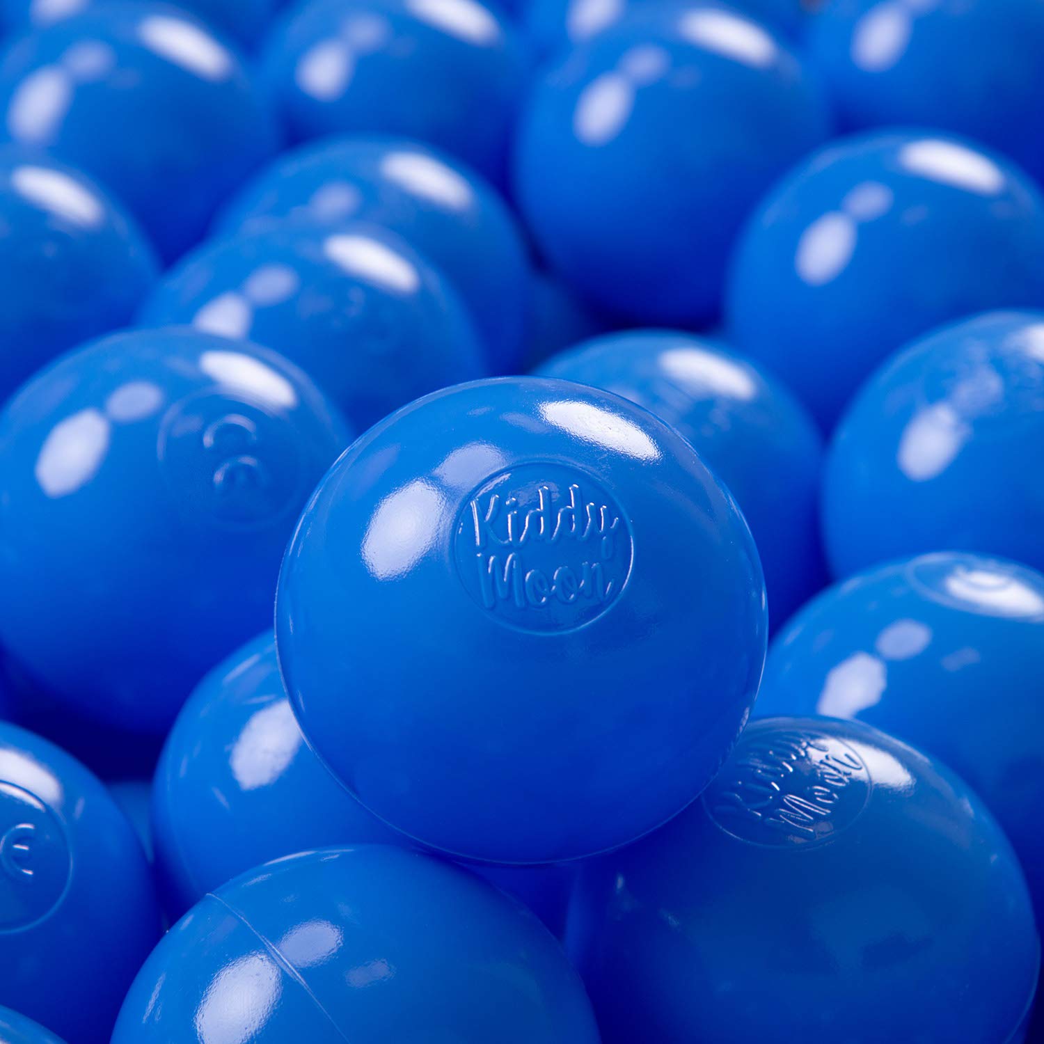 KiddyMoon 100 ∅ 7Cm/2.75In Soft Plastic Play Balls For Children Colourful Certified Made In EU, Blue — image 1