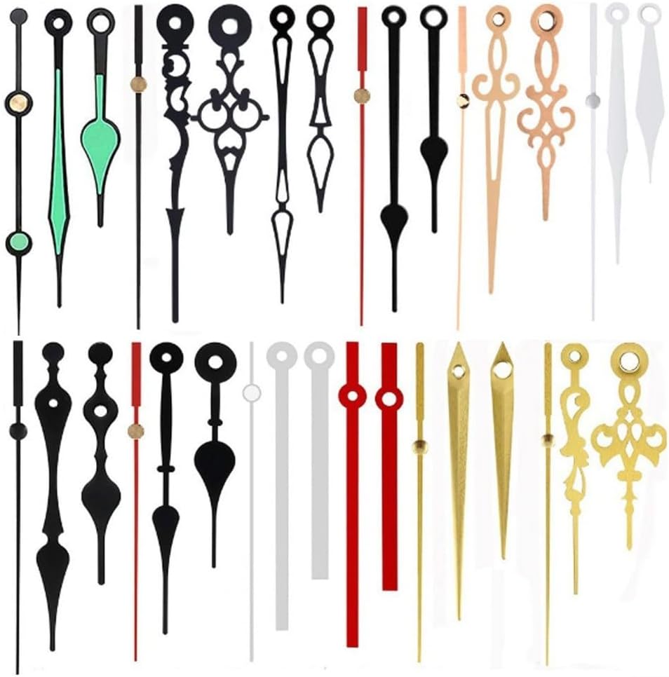 Clock Hands Kit Quartz Clock Movement Repair – 12 Pairs Replacement Pointers, DIY Clockmaking Parts Home Decor, Restoration & Craft Projects