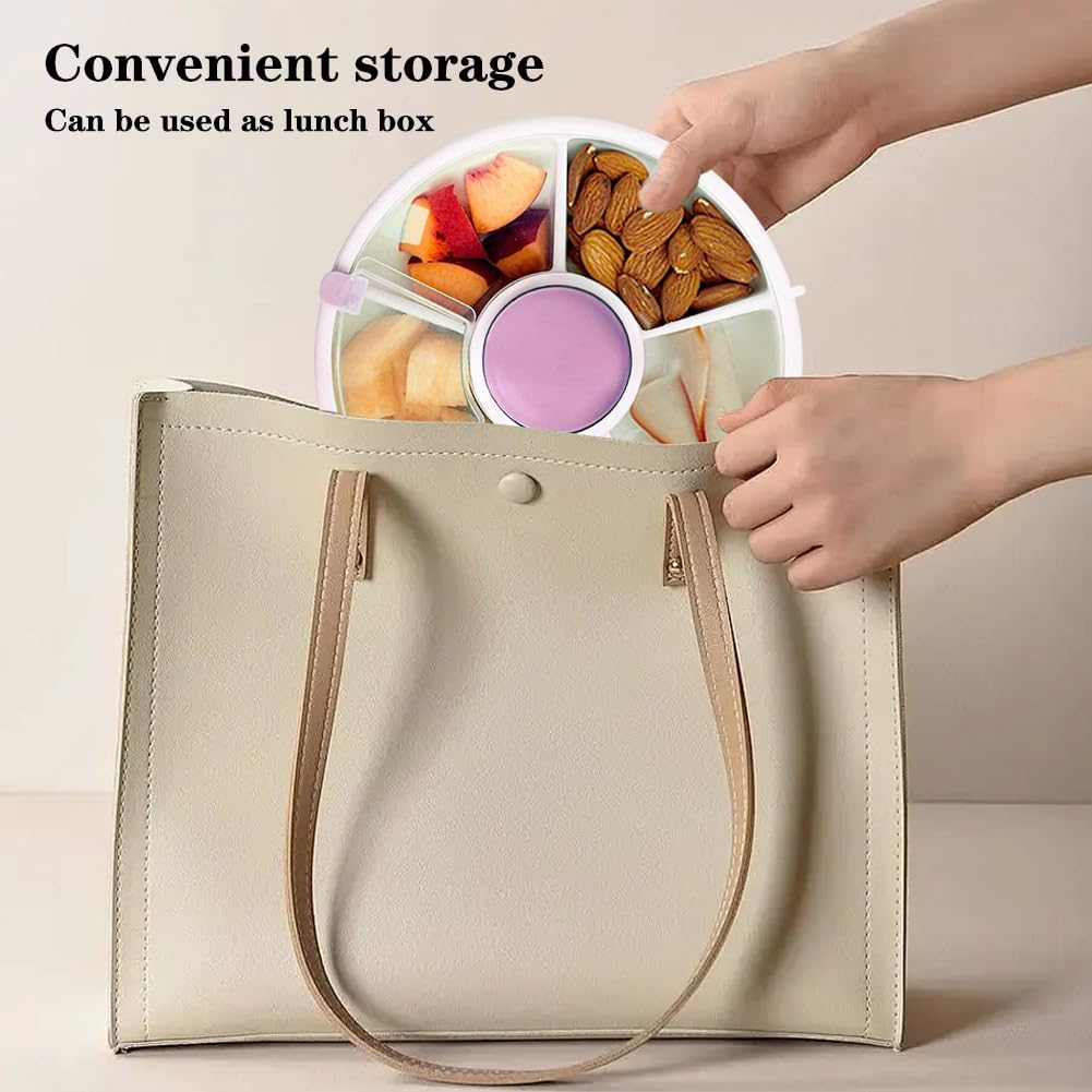 Snack Spinner - Petit organisateur de fruits et de bonbons portable pour enfants - Organisateur de collations pour enfants (rose)