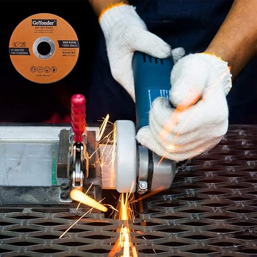 Miniatura 6 de GoYonder Paquete de 10 ruedas de corte de 4.5 pulgadas para metal, acero inoxidable, 4-12 pulgadas x 0.045 x 78 pulgadas, rueda de corte ultrafina