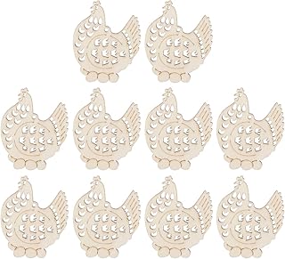 Toddmomy 10Pcs Fai da Te Pasqua Trucioli di Legno Galline di Legno Ciondolo Ornamenti Pasquali per Decorazioni Pasquali Bomboniere