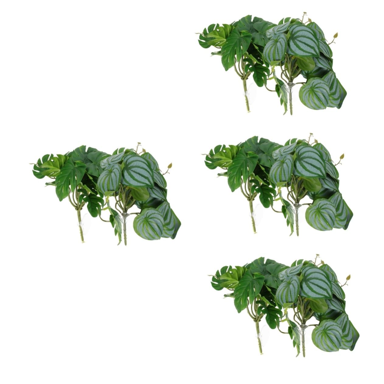 Housoutil 4 Sets Künstliche Reptilienpflanzen Für Tank Gefälschte Aquarium Baumpflanze Dekorative Pflanzenornamente Für Reptilien 2 Stück * 4