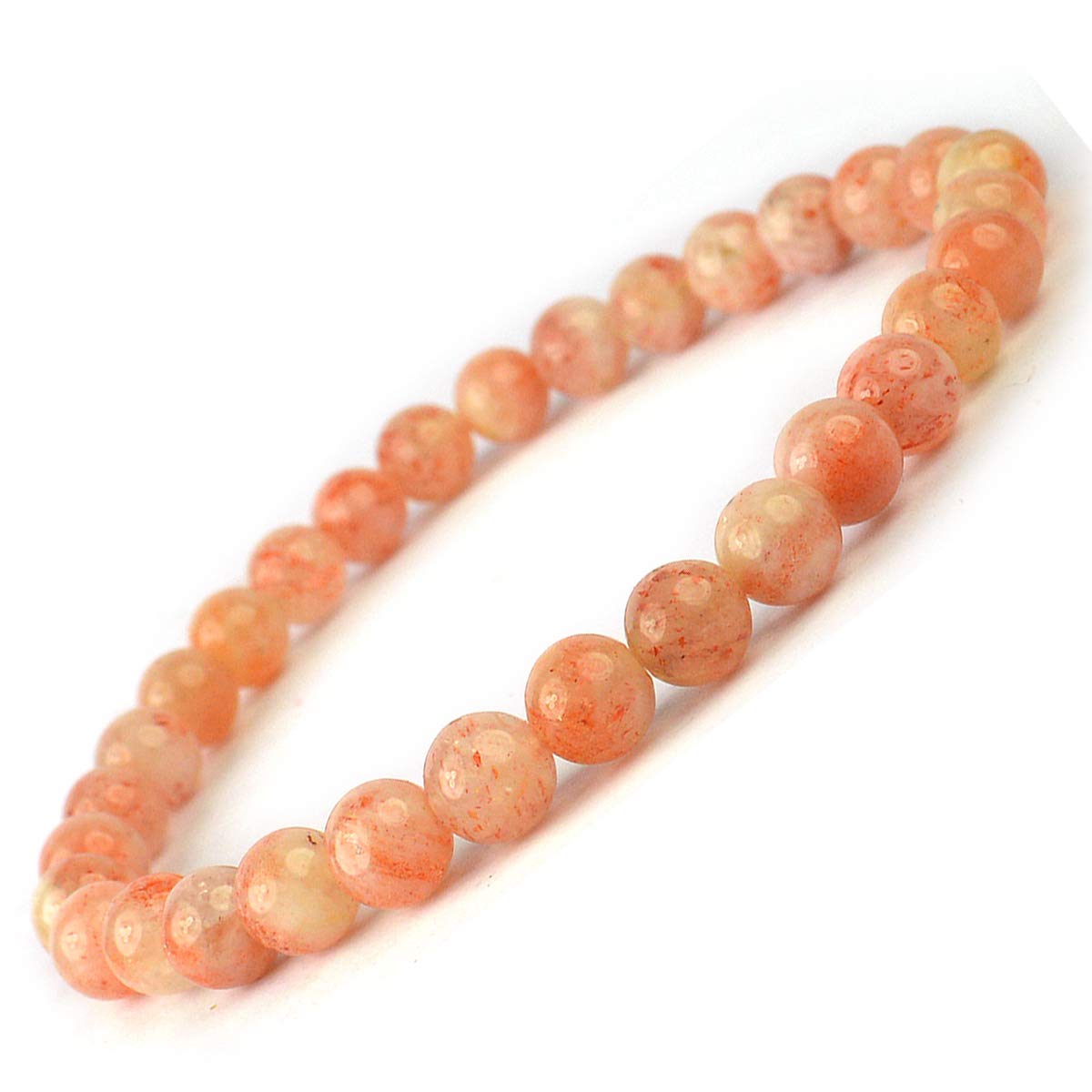 Reiki Crystal Products Natural Sunstone Bracelet 6 mm Crystal Stone Bracelet Round Shape for Reiki Healing and Crystal Healing Stones (Color : Peach) (B07M6HHYX7) Amazon Price History, Amazon Price Tracker