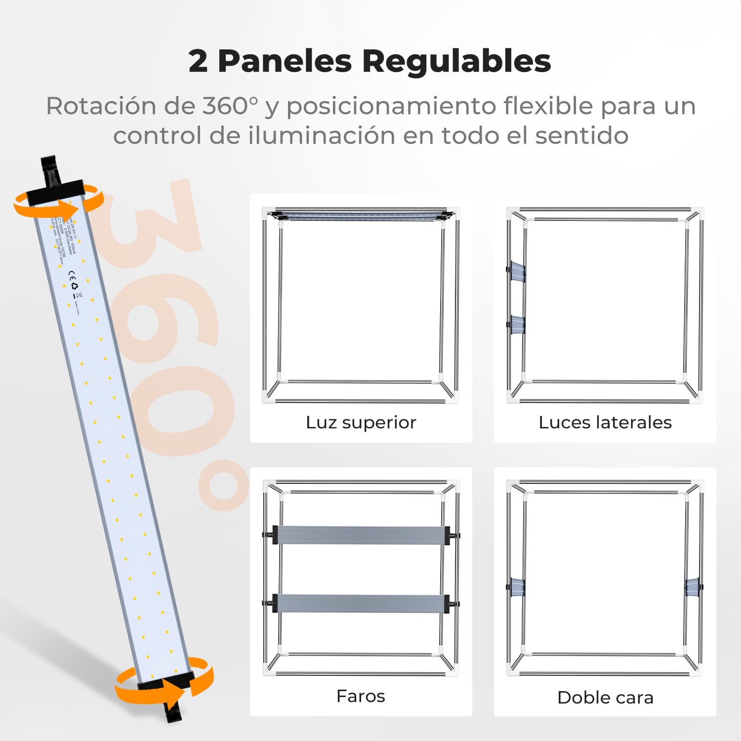K&F CONCEPT Set de Estudio fotográfico Plegable, Mini Caja de luz Regulable de 5600K Set de iluminación de Carpa fotográfica con Fondo de PVC de 6 Colores para fotografía de Joyas (60cm)