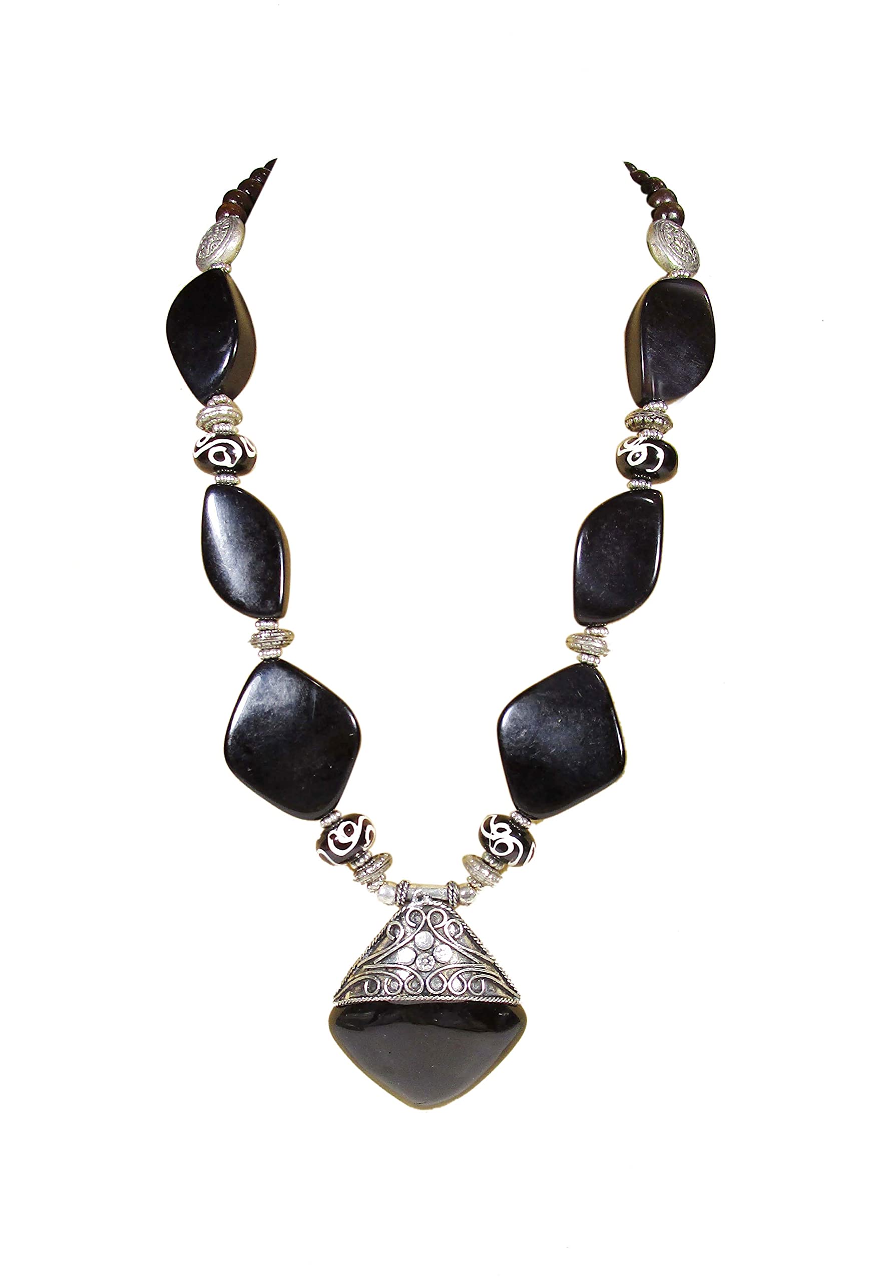 See full amazon price history chart for Tibetan Leaf Style resin, wooden, dzi & Silver plated Bead Naga Tirbal square Pendent with silver plated work Ethnic fashion Necklace for Girls and Women (Length 28 inch) Tibetan Leaf Style resin, wooden, dzi & Silver plated Bead Naga Tirbal square Pendent with silver plated work Ethnic fashion Necklace for Girls and Women (Length 28 inch) (B092ZZ4GK3) Amazon Price History, Amazon Price Tracker