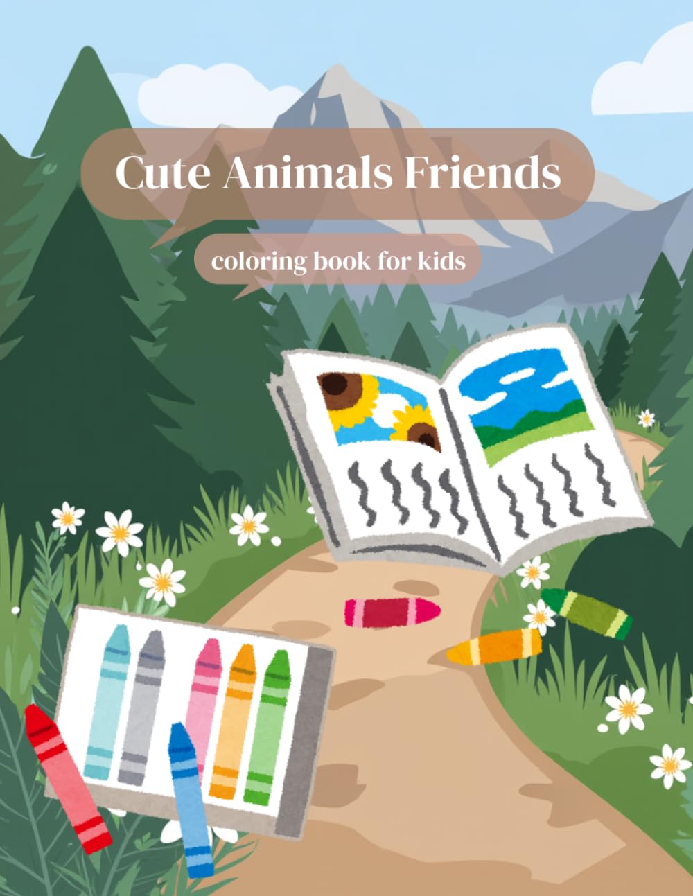 Cute Animals Friends: Coloring book for kids