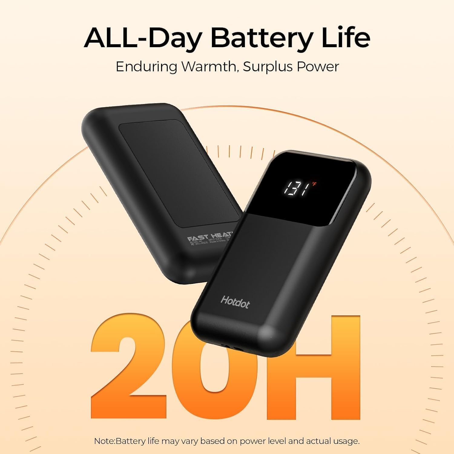 Hotdot Hand Warmers Rechargeable 2 Pack, 4 Heat Levels (104–131°F), Real-Time Temp & Battery Display, Electric Hand Warmers, Fast Heating, Fits in Gloves/Pocket, Gifts for Women & Men