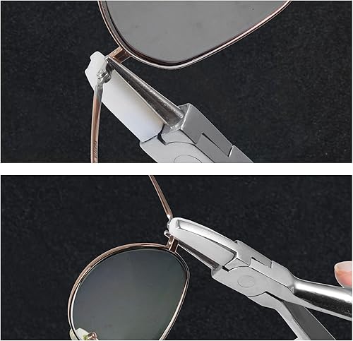 Miniatura 6 de Alicates de nailon con punta redonda y plana para lentes de 6 pulgadas, alicates de ajuste, herramienta de reparación de gafas, herramientas de