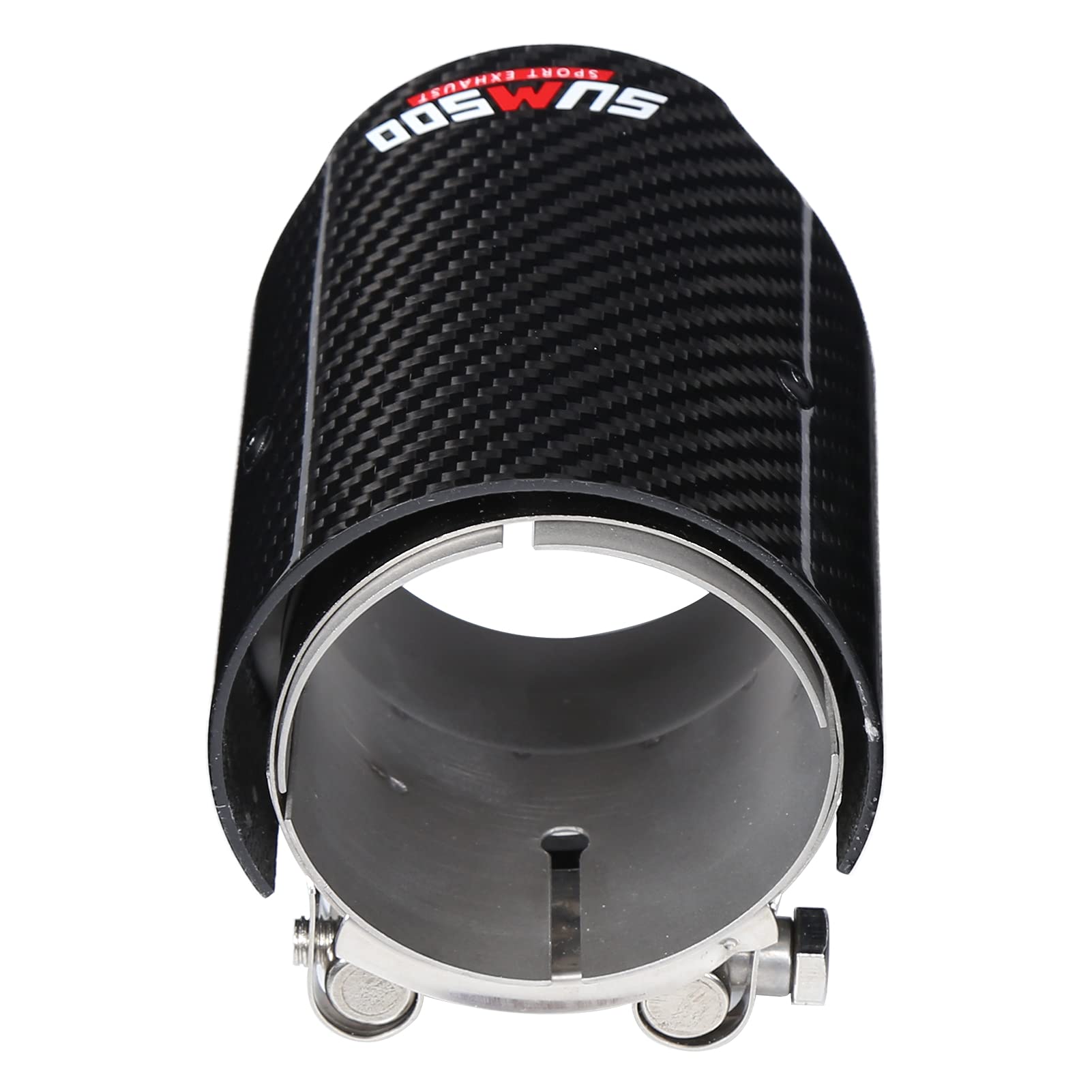 Tubo De Escape De Fibra De Carbono Entrada 74mm Salida 89mm Mejora El Sonido Del Motor Para Instalacion En Coche